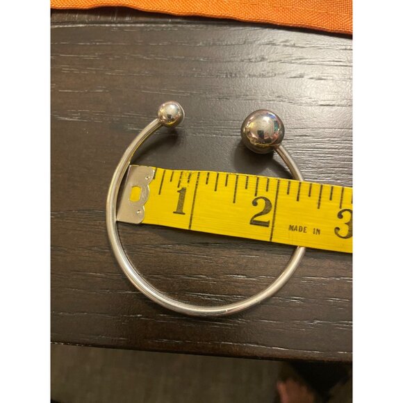 Sterling Silver flexible Adjustable Bangle Cuff Bracelet Dual Ball Ends - Picture 6 of 6